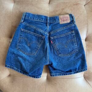 Levis 501 Denim Shorts High Rise Button Fly Vintage Wash W24 Women